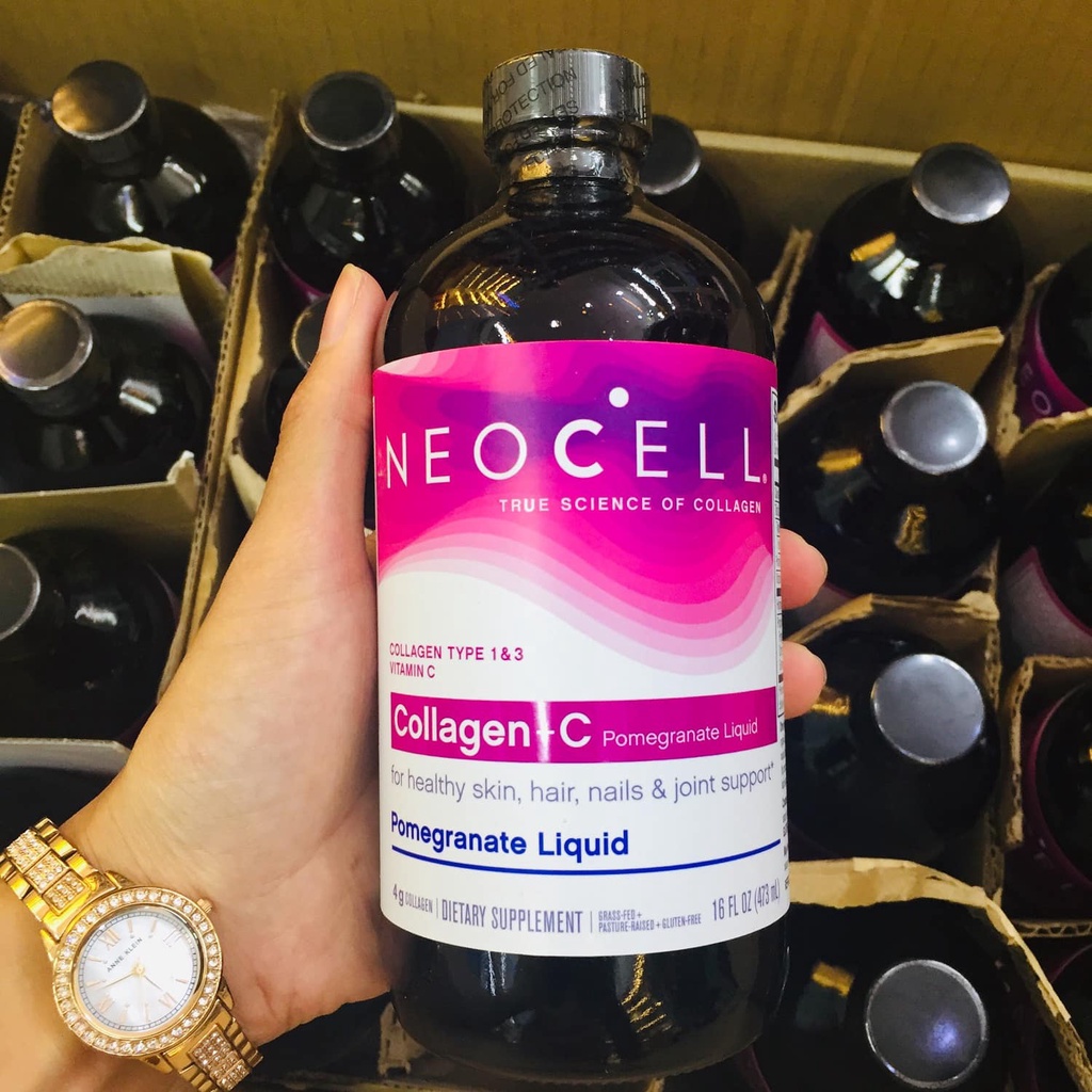 Nước Uống Collagen Lựu Neocell Collagen + C 4000mg 473ml của Mỹ [Date 2023]