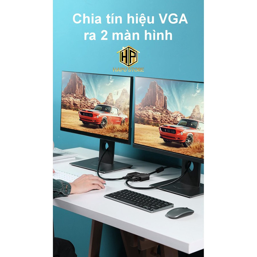 Ugreen 80190 - Bộ chia VGA 1 ra 2 tốc độ cao chính hãng - Phukienleduy