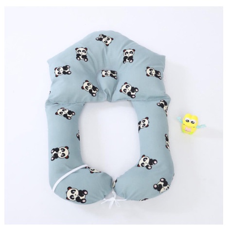 Gối Ôm Chữ U Cho Bé Chống Méo Đầu, Giật Mình Chất Cotton Siêu Mềm Mát