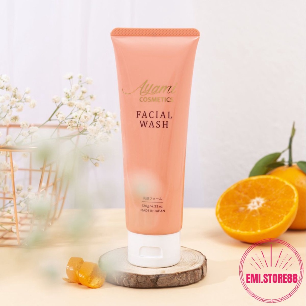 Sữa Rửa Mặt Dưỡng Trắng Da Mờ Nám Nhật Bản Dành Cho Da Nhạy Cảm AYAMI COSMETICS FACIAL WASH 120G