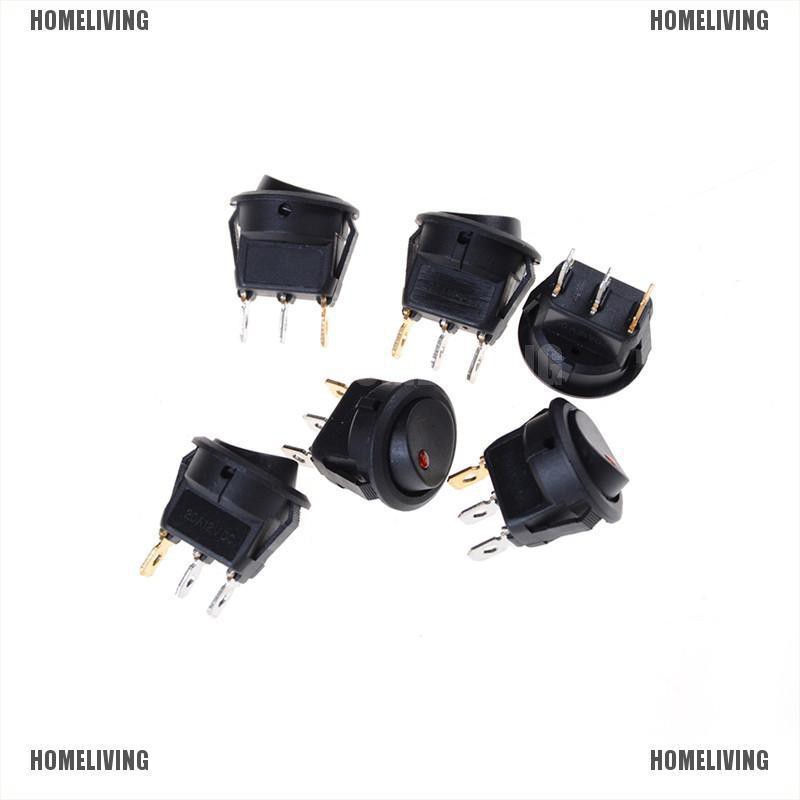 Bộ 5 Công Tắc Tròn 12V Có Đèn LED Cho Xe Hơi