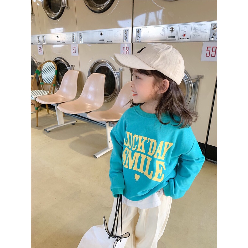 Bộ Dài Tay Thu Đông Năng Động, Khỏe Khoắn Cho Bé Gái Áo Cotton, Quần Len Tăm Thể Thao Cho Bé 8-20kg B1025