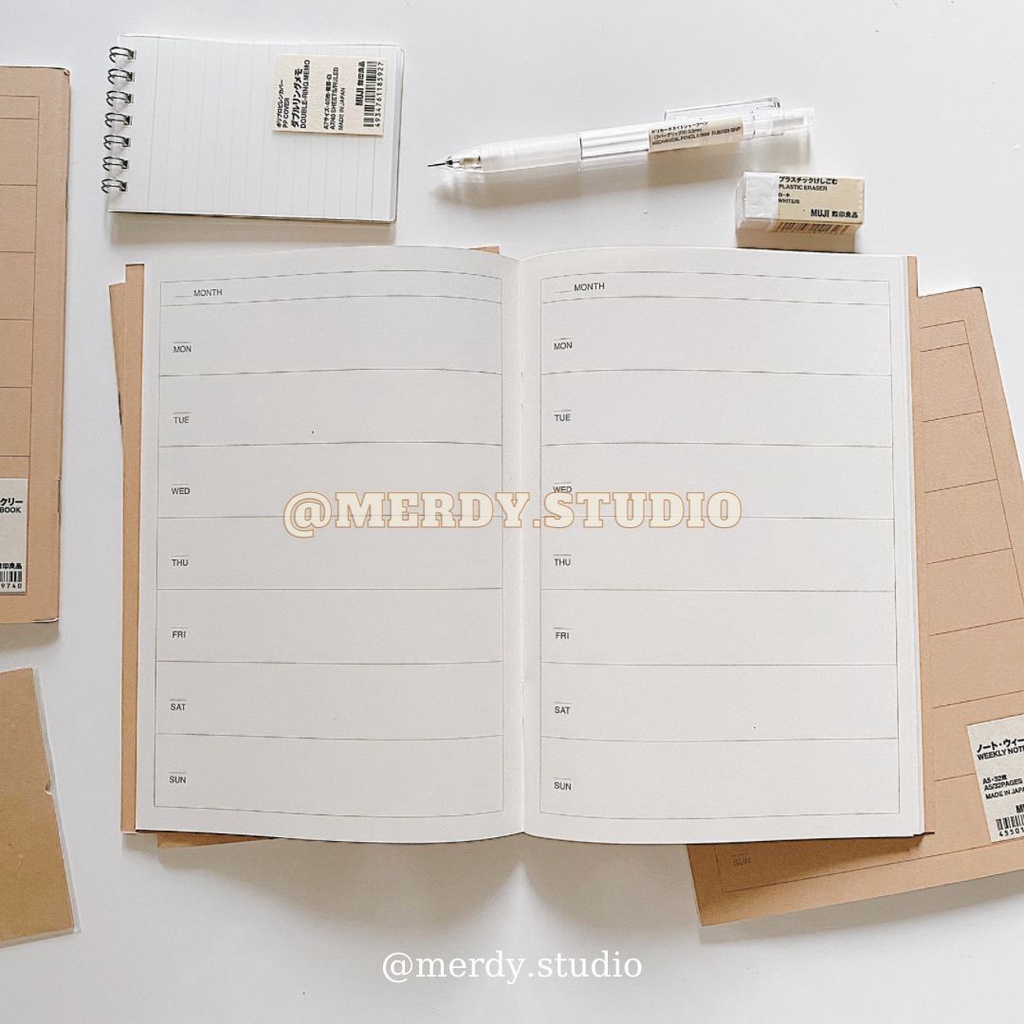 Weekly planner sổ MUJI lập kế hoạch theo tuần - ảnh thật, có bill