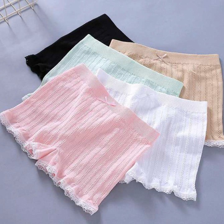 Quần mặc trong váy,quần đùi bảo hộ viền ren chất liệu cotton túi zip siêu mát,siêu thoáng