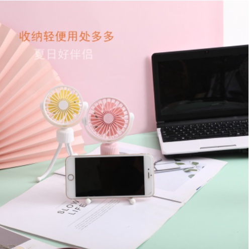 Quạt mini để bàn nhỏ gọn chân bạch tuộc silicon uốn cong nhỏ gọn, học sinh, văn phòng
