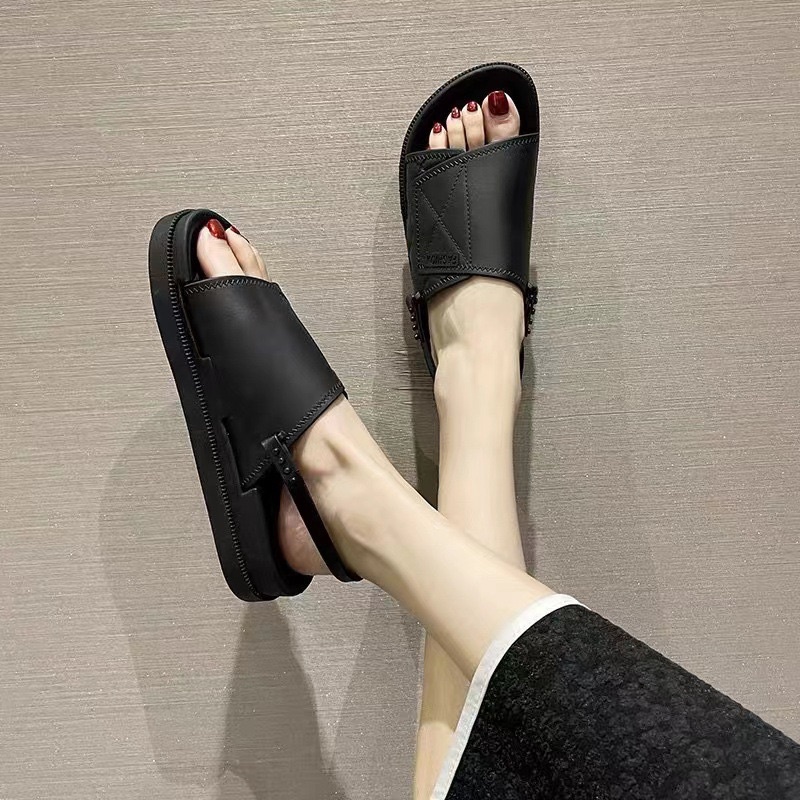 Sandal nữ cao su bản to đi được 2 kiểu