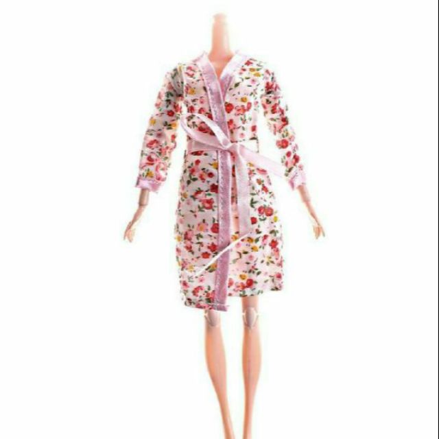 Bộ áo choàng kimono và dép cho búp bê Barbie 30cm