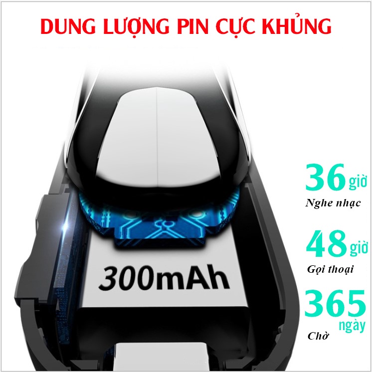 GiGiBomstore Tai nghe Bluetooth, mTai nghe không dây X8 Chống nước, Pin 300mAh, Nói 48 giờ, Nghe nhạc 36 giờ