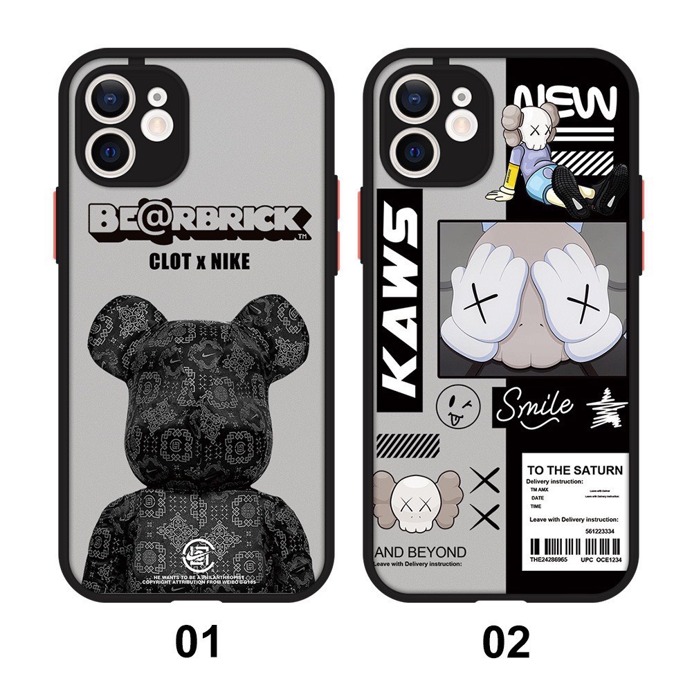 Ốp Iphone Lưng Nhám,Chống Bẩn,Bảo Vệ Camera Gấu BEARBRICK,Kaws 7Plu,8Plus,x,xs,xsmax,11,11promax,12,12promax,13,13promax