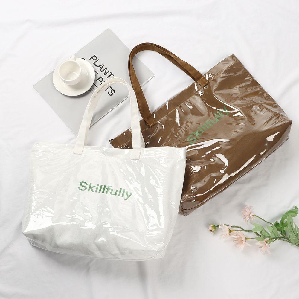 Túi Tote Nhựa PVC Thân Thiện Với Môi Trường Chống Nước Tái Sử Dụng Được Cho Nữ