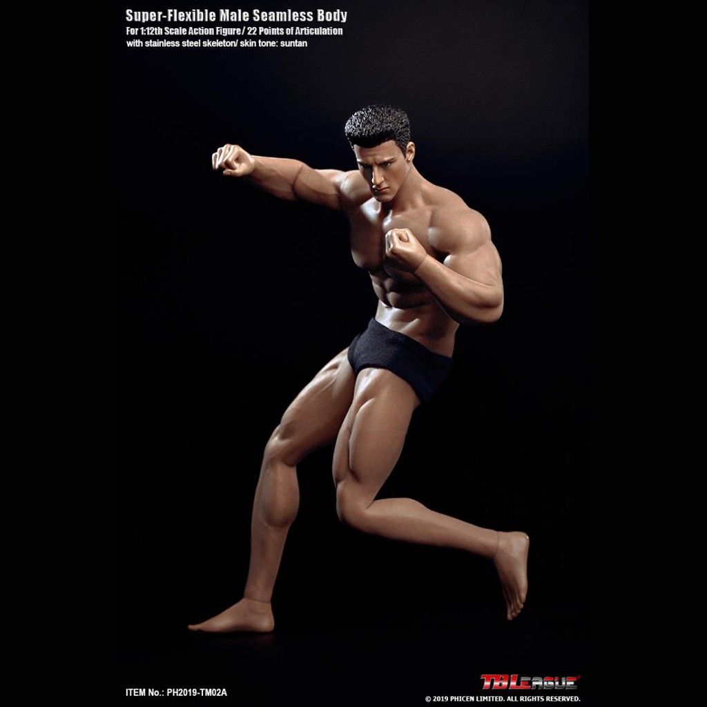 Set mô hình cơ thể người nam 1/12 + mô hình đầu kèm phụ kiện độc đáo