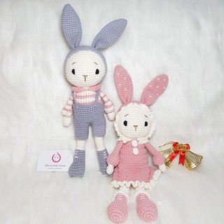 [Gấu bông an toàn cho bé] Thỏ khúc cây nam nữ 37cm-  len Cotton cao cấp đạt chứng nhận EOKO-TEX Đức. Alex House Shop