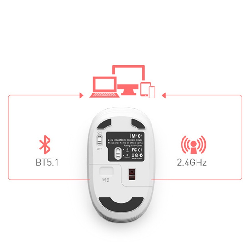 Chuột không dây 1200 DPI 2.4G Hai Chế Độ Không Ồn