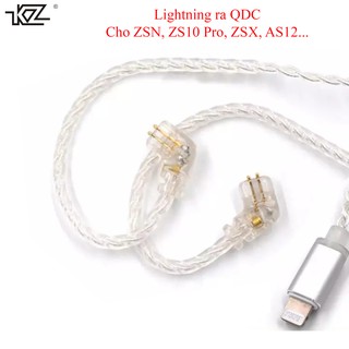 Dây Lightning ra chân cắm QDC cho KZ ZSN, ZS10 Pro, ZSX, AS12, TRN ST1, CCA C12, A10, CA16....
