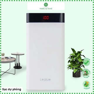 Sạc pin dự phòng 20000 mAh chính hãng ivalue 2 đầu ra 2 đầu vào. Nạp lại đơn giản bằng sạc điện thoại iphone, samsung.