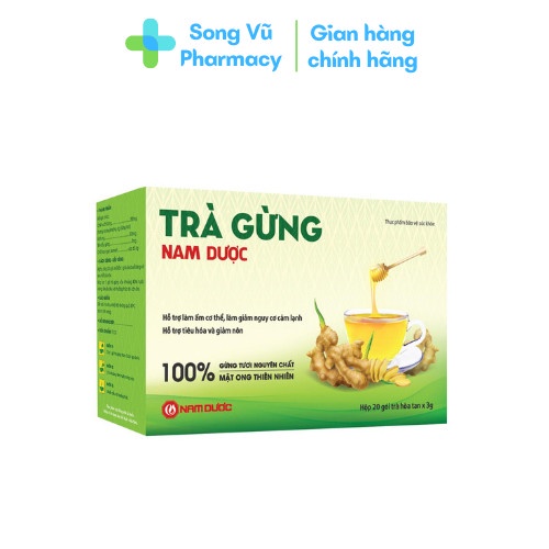 Trà gừng Nam Dược  - Làm ấm cơ thể, hỗ trợ tiêu hoá, giảm nôn