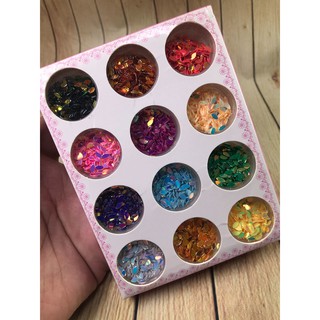 Phụ kiện trang trí móng tay hạt thóc - Set 12 màu