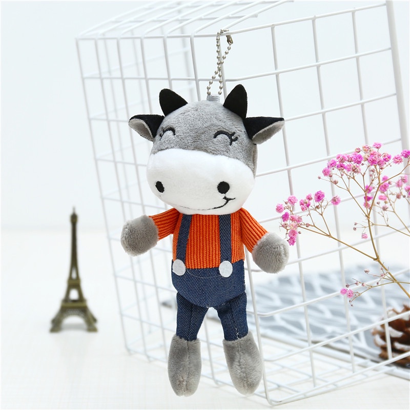 Móc chìa khóa, treo balo bông chú bò chăm chỉ phong cách Hàn Quốc cute đáng yêu làm quà tặng