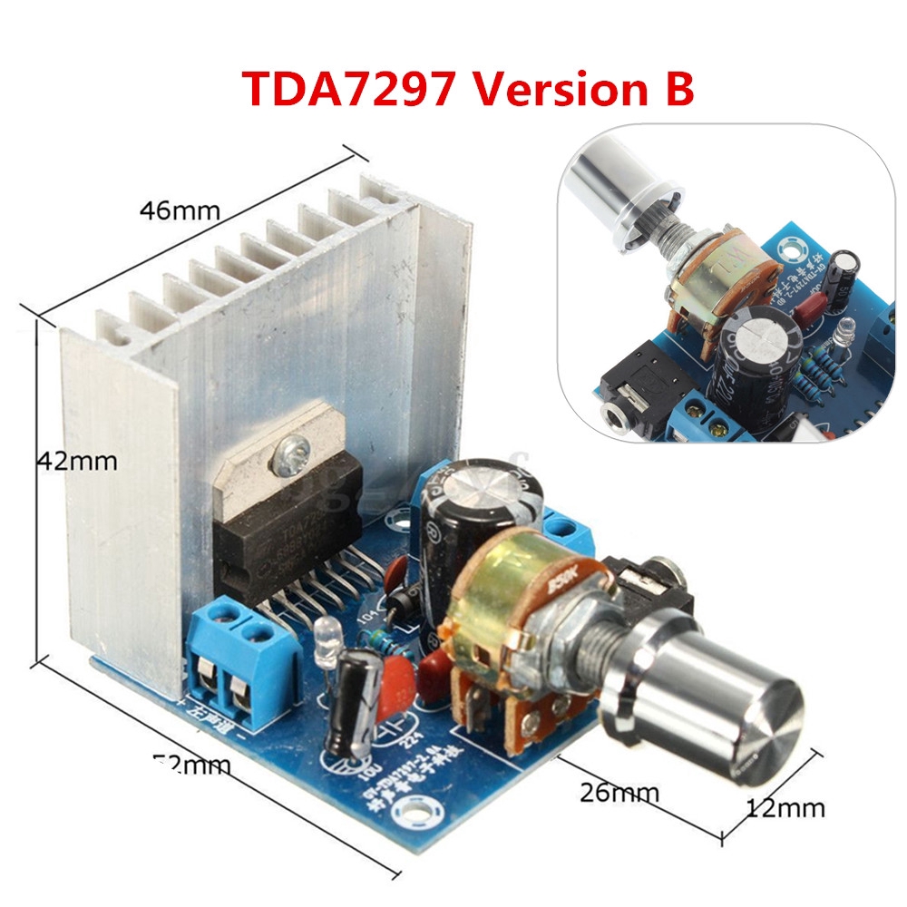 AC / DC 12V TDA7297 Phiên bản 2 x 15W Bảng khuếch đại âm thanh kỹ thuật số Bộ mô-đun kênh đôi DIY