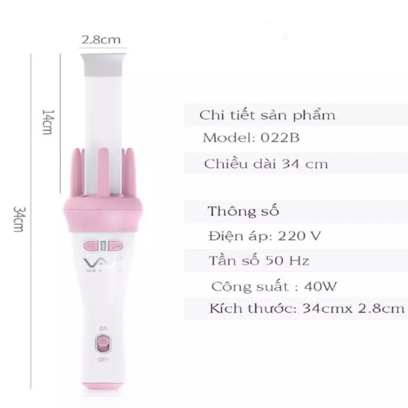 Máy Uốn Xoăn Tóc Xoay Tự Động 360 Vivid Vogue.