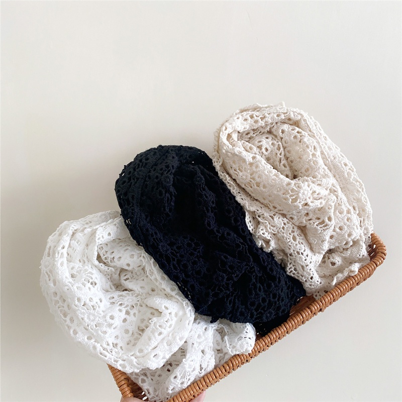 Khăn Choàng Vai Cotton Hình Tam Giác Rỗng Đan Móc Thời Trang Hàn Quốc Cho Nữ