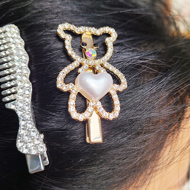 Set 3 Kẹp Tóc Đính Ngọc Trai Xinh Xắn Cho Nữ