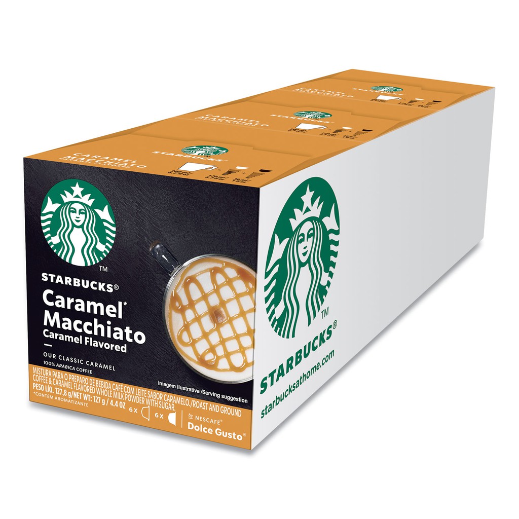 Combo 3 hộp 12 viên nén cafe Starbucks Caramel Macchiato pha máy Dolce Gusto DATE 09/2024