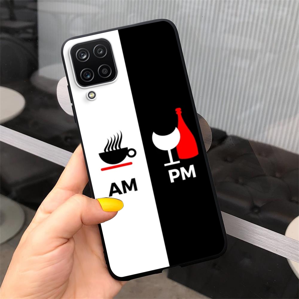 Ốp điện thoại Silicone mềm màu đen in hình ly rượu/cà phê cho Samsung A6 2018 A6 Plus 2018 A7 2018 A8 2018 A8 Plus 2018