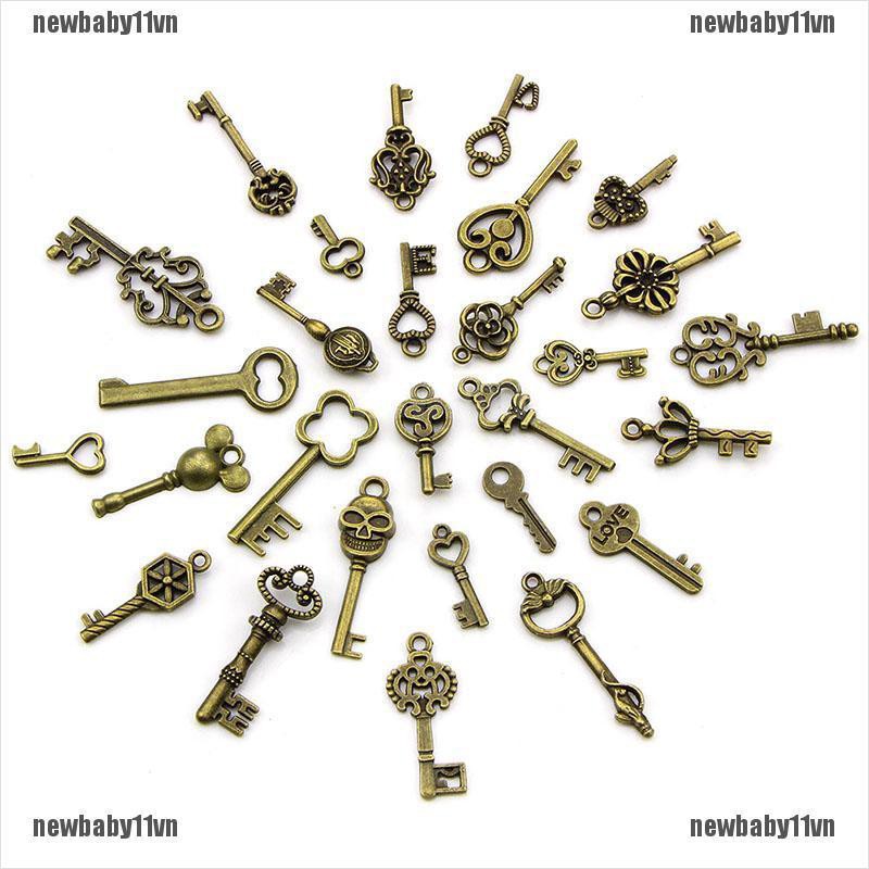 Bộ 50 Mặt Dây Chuyền Hình Chìa Khóa Phong Cách Steampunk