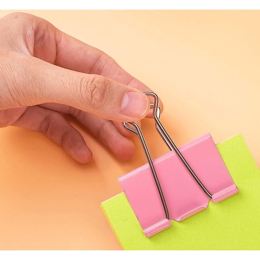 Kẹp Bướm Màu Deli Hộp 25mm, 32mm, 41mm, 51mm