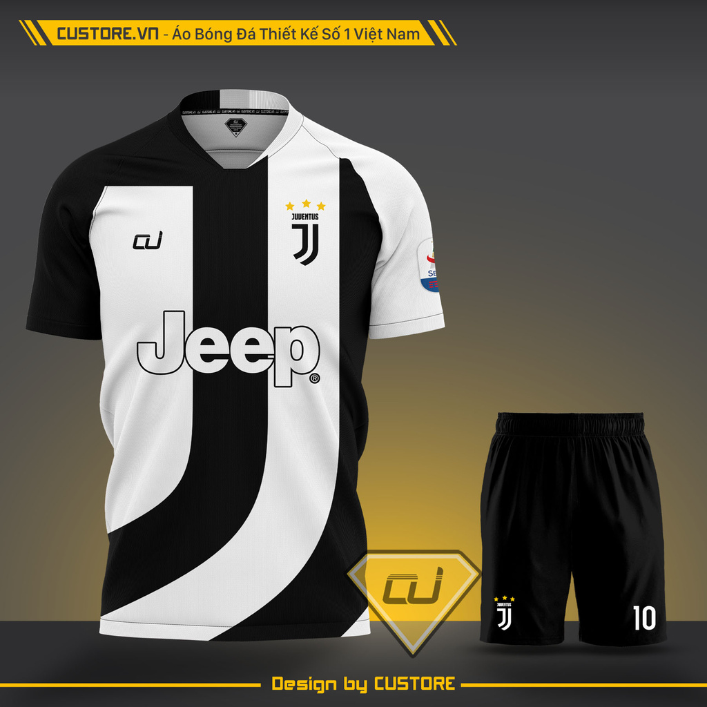 Áo đá bóng đá banh CLB/Câu lạc bộ JUVETUS mới nhất 2020 2021 2022 - Vải mè nhật cao cấp, thấm hút mồ hôi CUSTORE