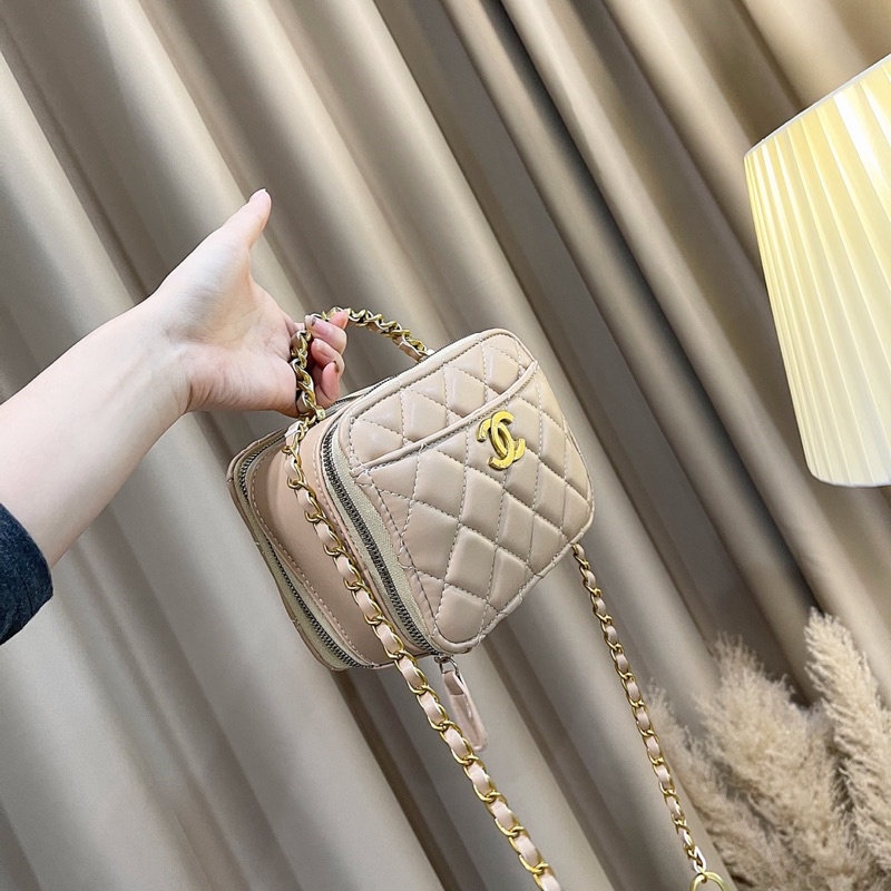Túi hộp chan.nel Size 20cm nhiều ngăn, dáng hộp gọn đẹp