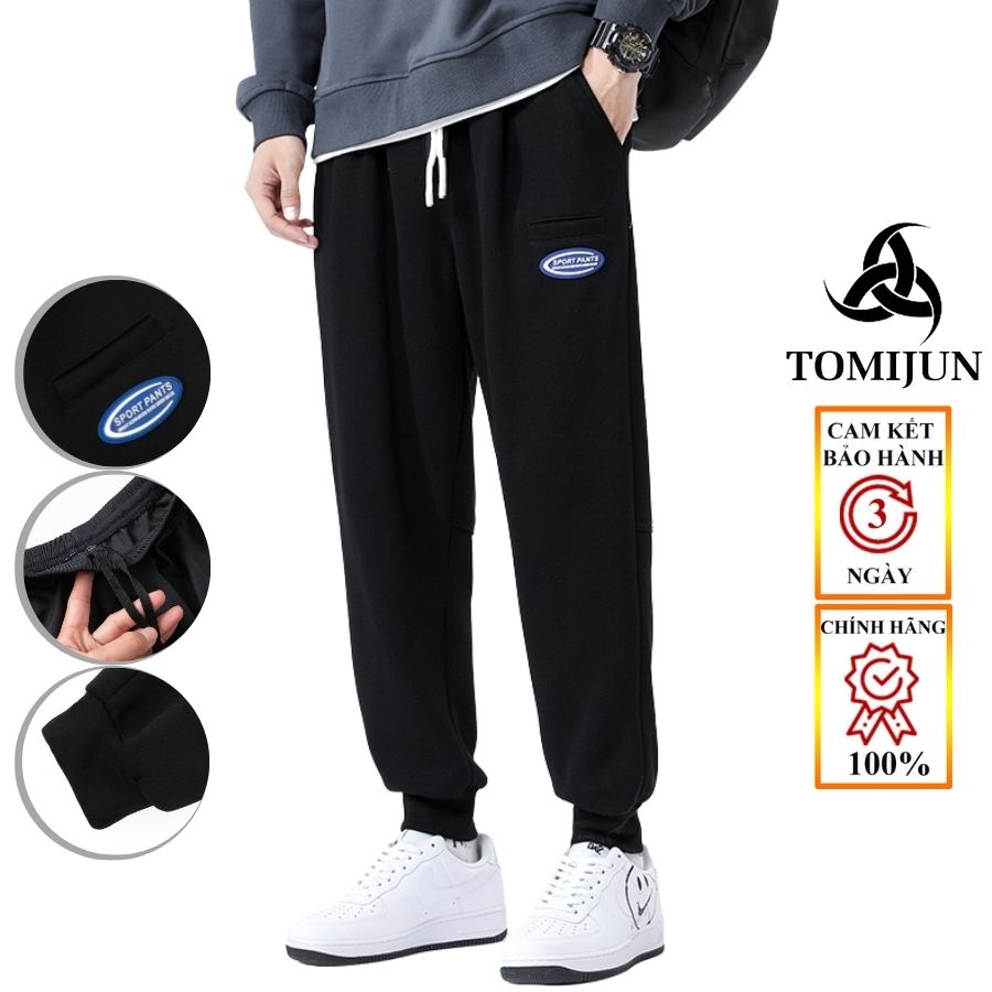 Quần jogger, quần thể thao nam TOMIJUN chất liệu thun co giãn 4 chiều, không nhăn xù, bo ống chân phong cách Hàn Quốc