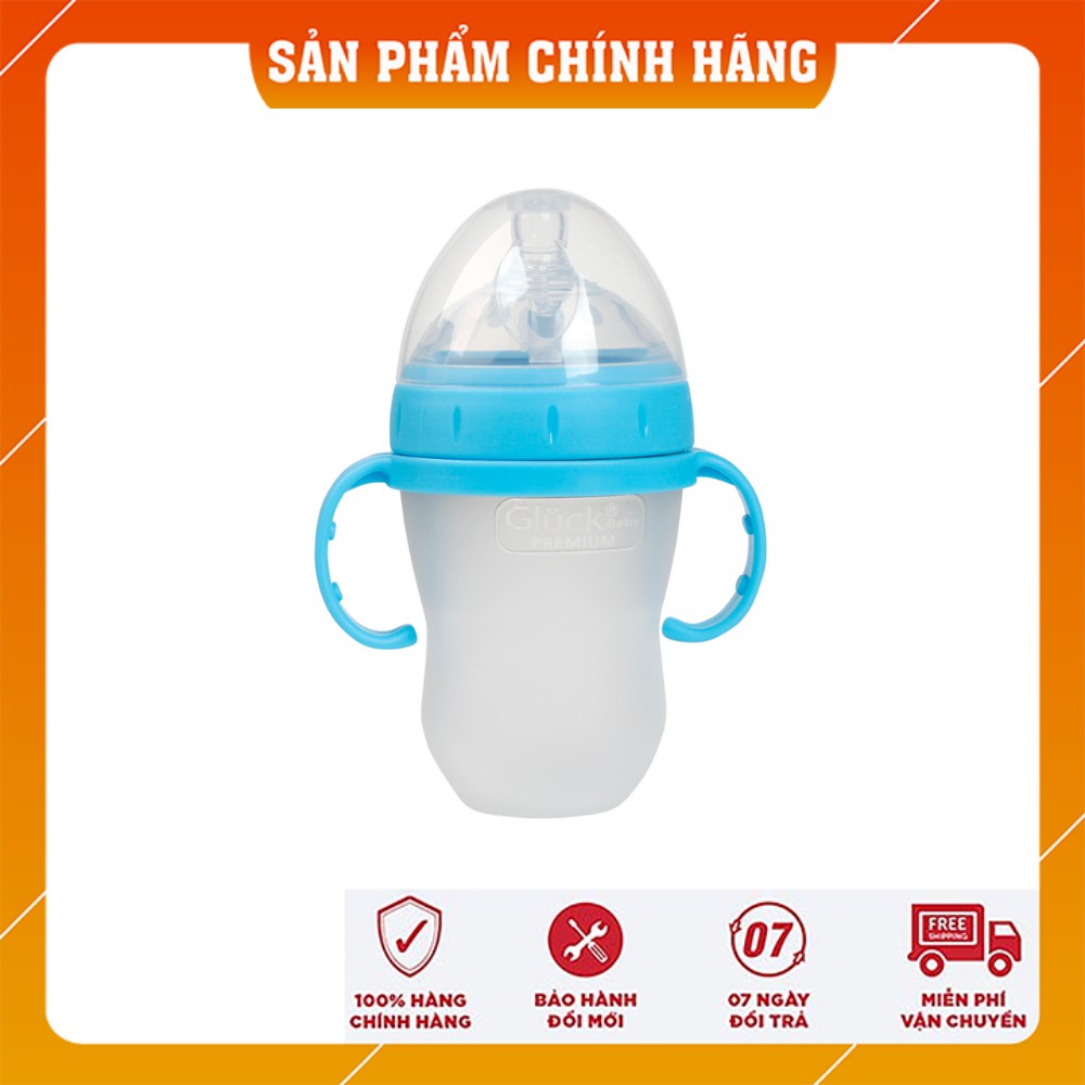 Bình sữa silicon Gluck Baby Premium cho bé từ sơ sinh (0 tháng tuổi) 240ml