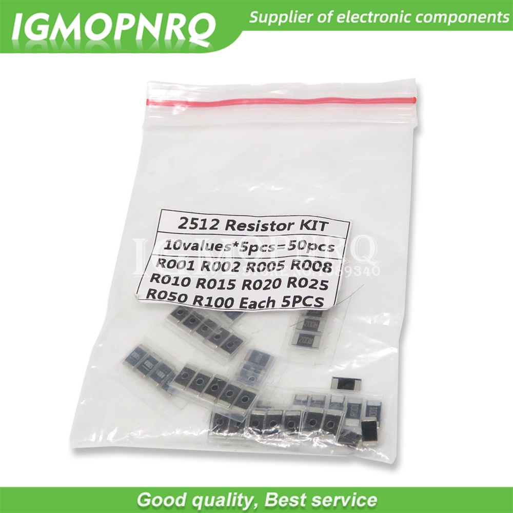 Set 50 Mẫu Điện Trở 2512 SMD 10 Loại R020 R025 R050 R100 R010 R015 R020 R025 R050 R100 Chuyên Dụng
