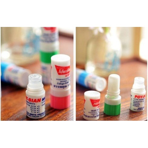 Ống Hít Thông Mũi 2 Đầu Peppermint Field Inhaler Aromatics, Ống Hít Thông Mũi Bạc Hà Poysian Mark (giao màu ngẫu nhiên)