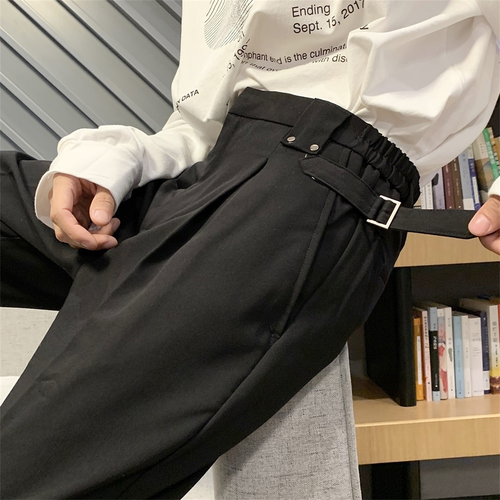 QuầnNam  fashion cotton simple   unisex Tây Ống Đứng Màu Sắc Thanh Lịch Cho  Hàn Quốc Vải Chéo Cao Cấp Co Dãn Chống Nhăn Xù  Phong cách thời trang nam