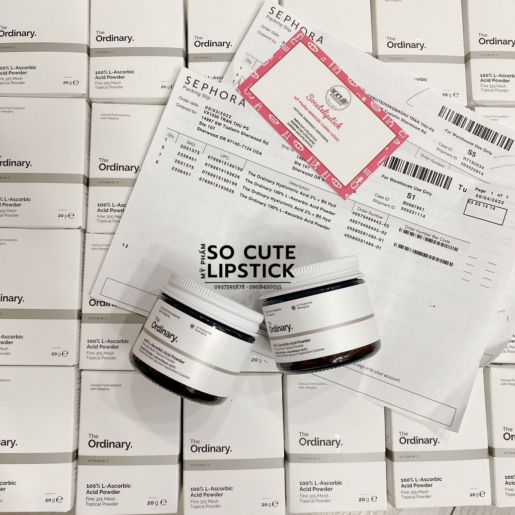 Bột Vitamin C giúp sáng da, mờ thâm The Ordinary 100% L-ascorbic Acid Power