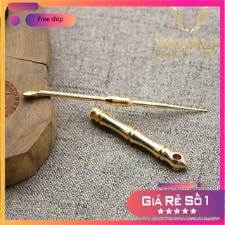 ⚡️100% ĐỒNG⚡️Dụng cụ lấy ráy tai điêu khắc kèm 1 đầu tăm nhọn tiện lợi