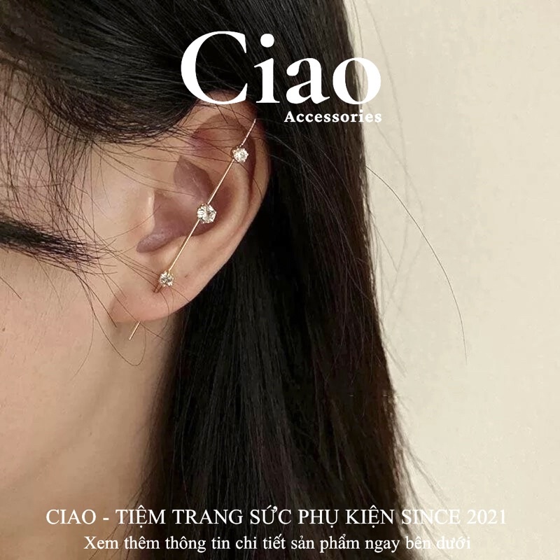 [HOẢ TỐC 1H] Khuyên tai/ Bông tai dáng dài mạ bạc S925 thiết kế mã 21 Ciao accessories