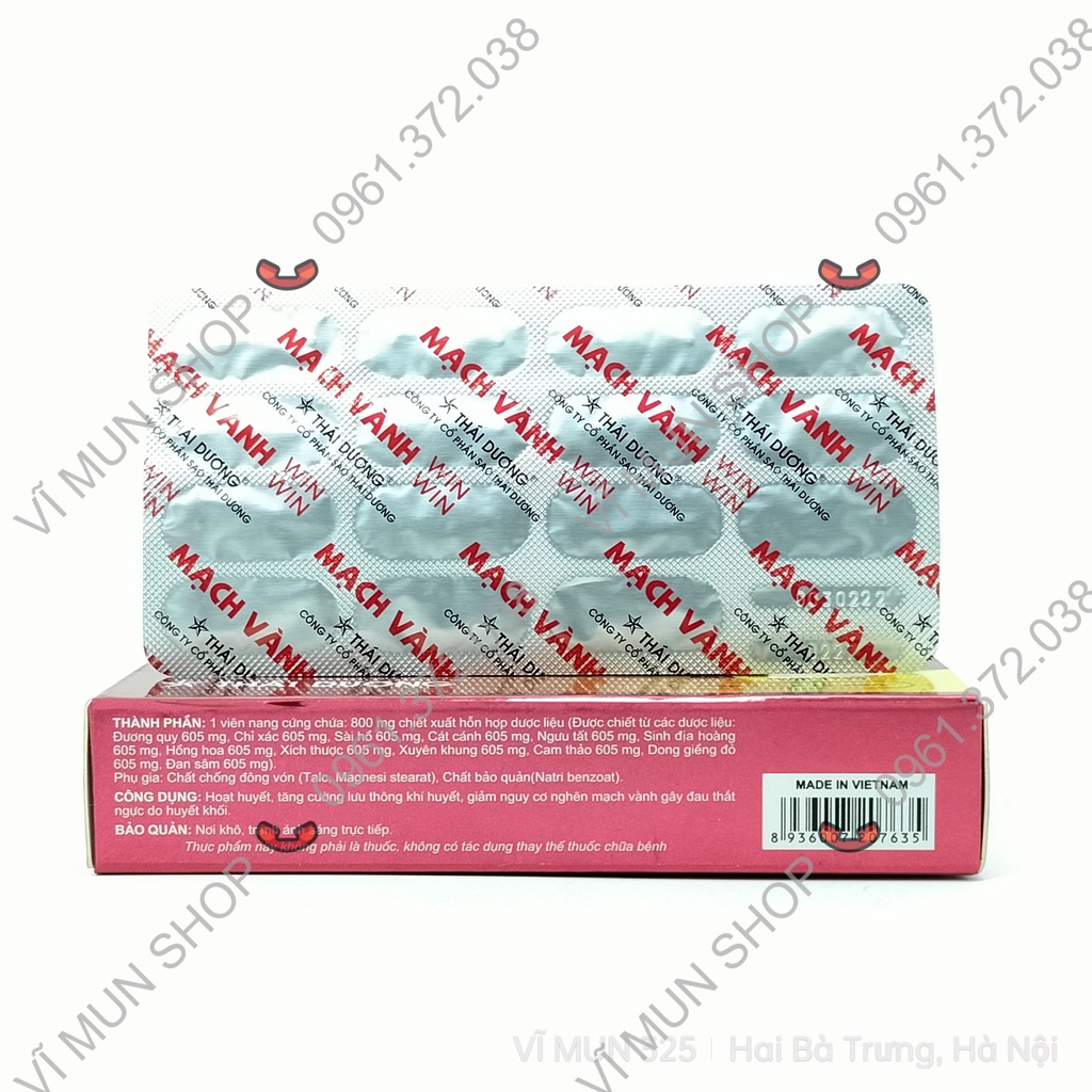 Mạch Vành Win Win - Hỗ trợ giảm nguy cơ nghẽn mạch vành gây đau thắt ngực do huyết khối