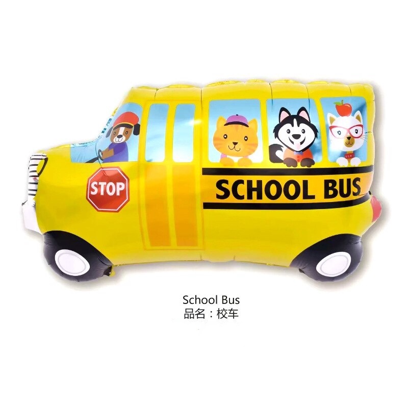 Bong bóng giấy nhôm kiểu dáng xe tùy chọn trang trí tiệc tùng sinh nhật trường học dành cho trẻ em