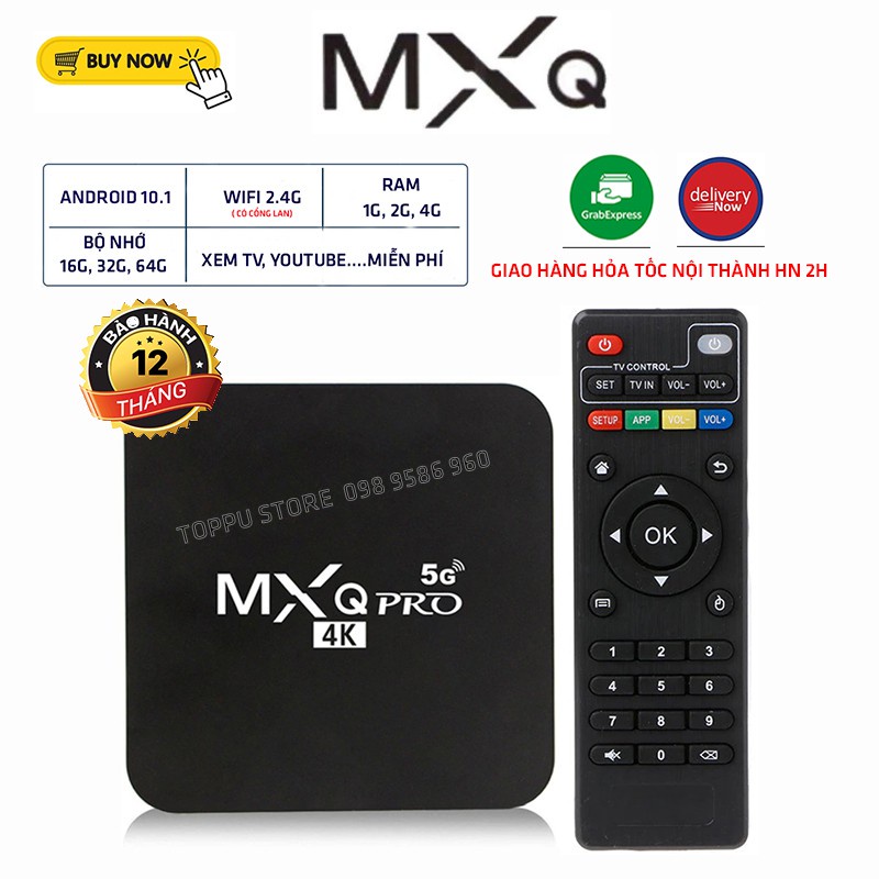 [Xem truyền hình] Android TV box MXQ PRO 4K 5G Android:10.1 Đã cài sãn kênh YouTube, Chorme...vv