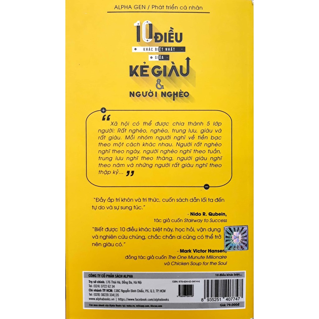 Sách 10 Điều khác biệt nhất giữa kẻ giàu và người nghèo (TB mới nhất)