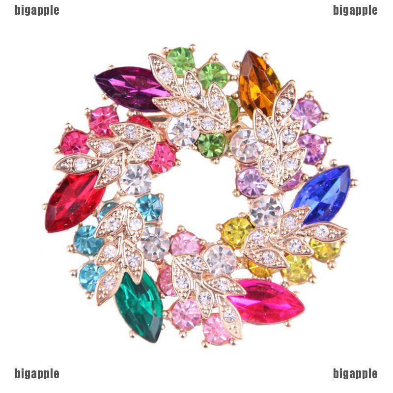 Ghim cài áo hình hoa đính đá thời trang cho nữ