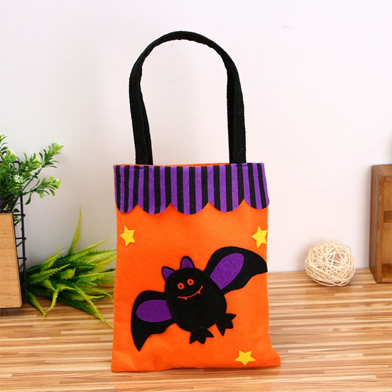 Túi xách tay họa tiết hoạt hình phù thủy / bí ngô dùng trang trí Halloween