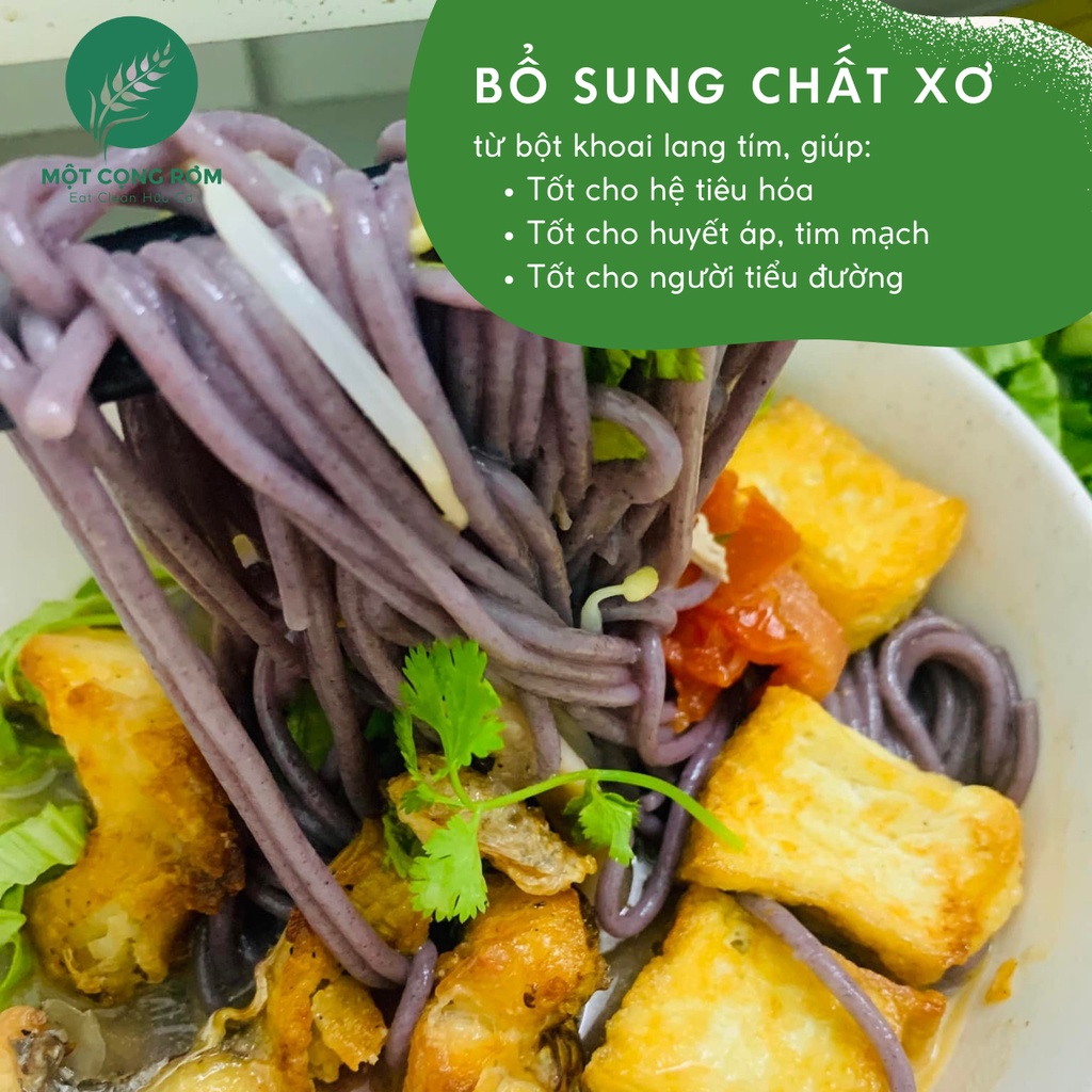 Bún khoai lang tím Nguyên Minh 300gr, bùn mì khoai lang tím cho bé, cho người giảm cân, tiểu đường | Một Cọng Rơm