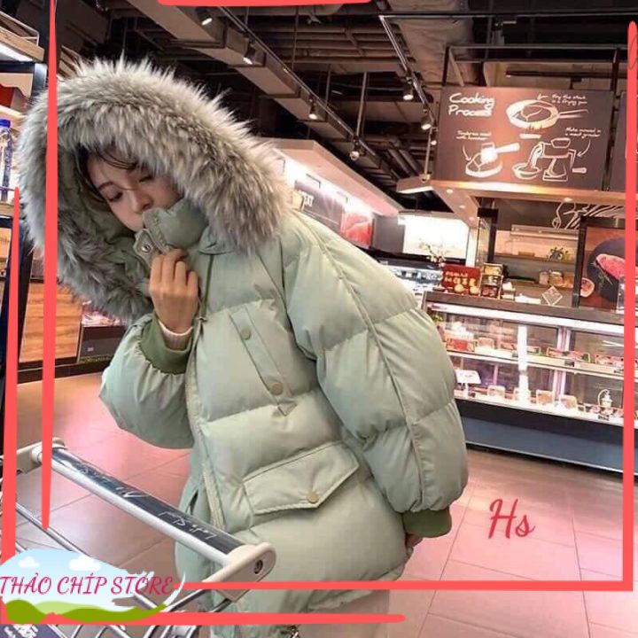 🔥 RẺ VÔ ĐỊCH🔥Áo Khoác Phao Nữ Mũ Lông Chồn 👍 Áo Đại Hàn Nữ Lót Bông Dáng Rộng 5 Màu Thoải Mái Lựa Chọn | BigBuy360 - bigbuy360.vn