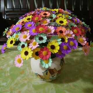 10 nhánh hoa Cúc giấy mỹ thuật size 3.5cm