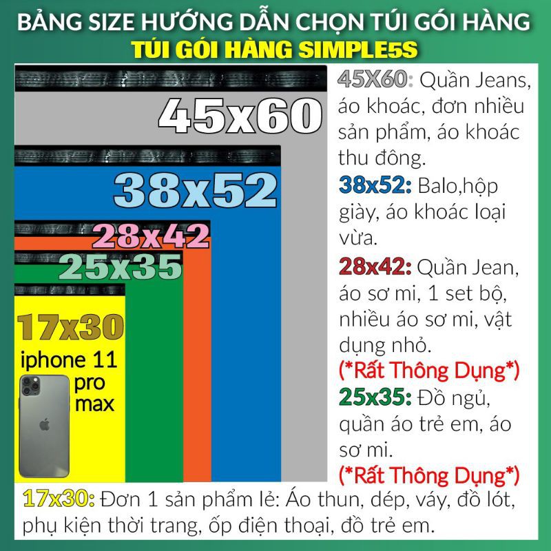 Túi nilong gói hàng niêm phong tự dính nhìu màu 32*45